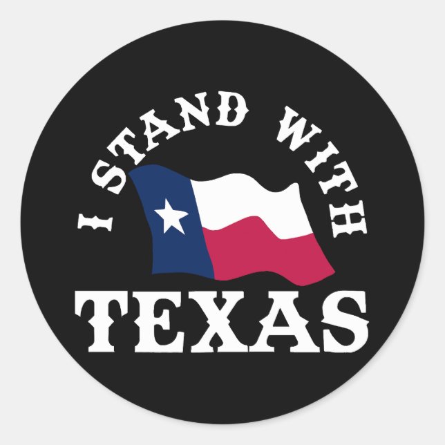 Pegatina Redonda Me mantengo con Texas (Anverso)