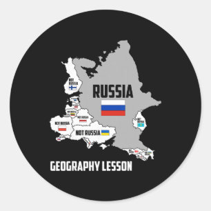 Pegatina Redonda Me mantengo con Ucrania Mapa de Europa No con Rusi