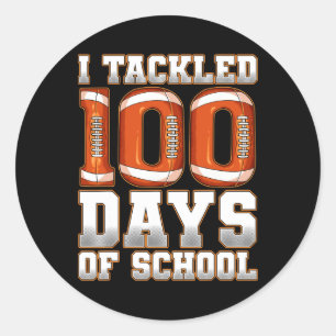 Pegatina Redonda Me Ocupé De 100 Días De Fútbol Escolar