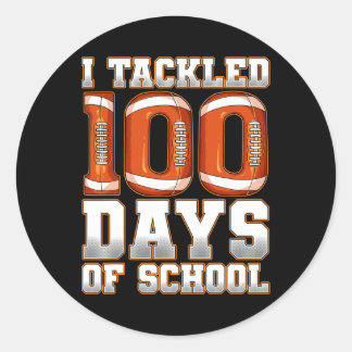Pegatina Redonda Me Ocupé De 100 Días De Fútbol Escolar