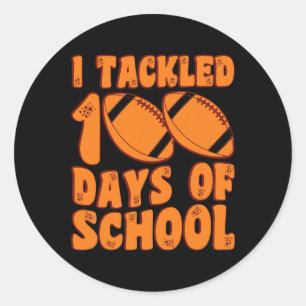 Pegatina Redonda Me Ocupé De 100 Días De Fútbol Escolar 100º D