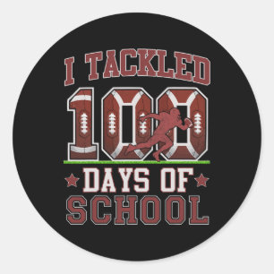 Pegatina Redonda Me Ocupé De 100 Días De Fútbol Escolar 100 Días Ki