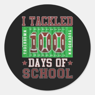 Pegatina Redonda Me Ocupé De 100 Días De Fútbol Escolar 100 Días Ki