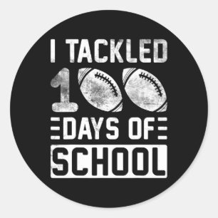 Pegatina Redonda Me Ocupé De 100 Días De Fútbol Escolar Niños 100º