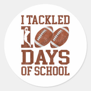 Pegatina Redonda Me Ocupé De 100 Días Escolares En El 100º Día De L