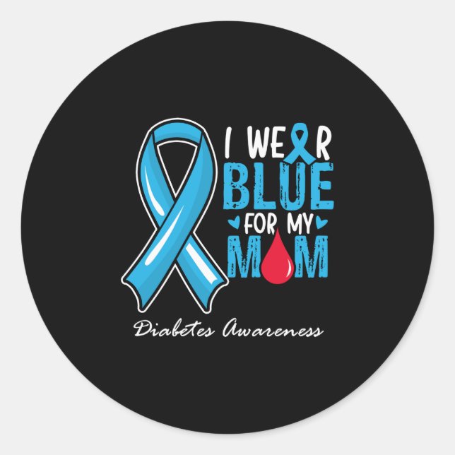 Pegatina Redonda Me Pongo Azul Por La Conciencia De Mi Mamá Sobre L (Anverso)