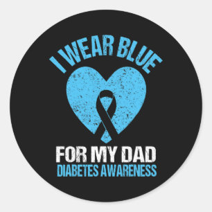 Pegatina Redonda Me Pongo Azul Por Mi Padre T1d Hijo De Conciencia