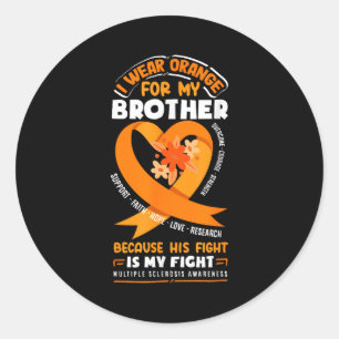 Pegatina Redonda Me pongo naranja por mi hermano Esclerosis Múltipl