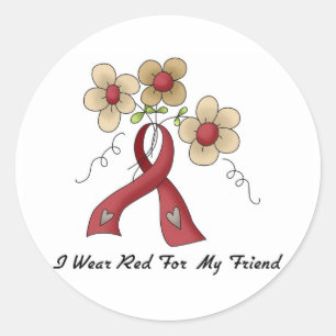 Pegatina Redonda Me Pongo Rojo Por Un Amigo