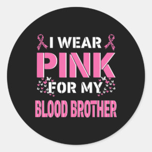 Pegatina Redonda Me pongo rosa por la conciencia del cáncer de mama