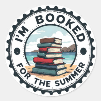 Pegatina Redonda Me preparan para el verano - Cita divertida de lec