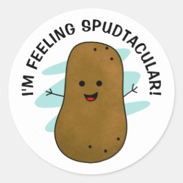 Pegatina Redonda Me siento Spudtacular Patata