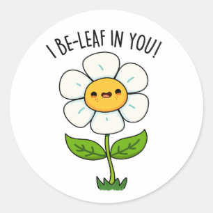Pegatina Redonda Me Sorprendo En Tu Flor Graciosa Y Pun De Hojas