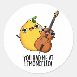 Pegatina Redonda Me Tenías En Lemon-cello Funny Bebe Pun