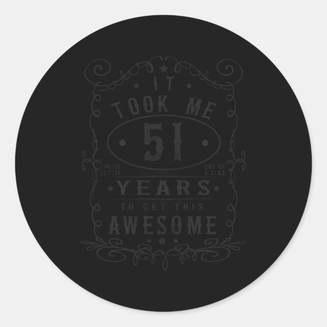 Pegatina Redonda Me Tomó 51 Años Conseguir Este Impresionante 51° (Anverso)