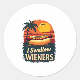 Pegatina Redonda Me Trague Saucy Wieners Divertido Chiste Adulto Pe