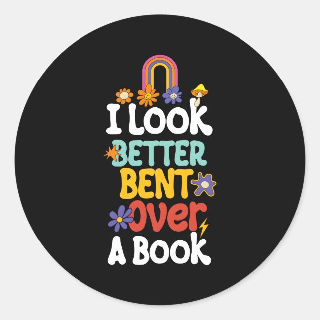 Pegatina Redonda Me Veo Mejor Acondicionado Por Un Libro (Anverso)