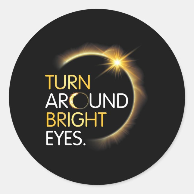 Pegatina Redonda Me You Totality Solar Eclipse Gira Bright E (Anverso)