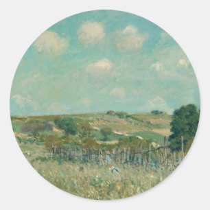 Pegatina Redonda Meadow   Alfred Sisley   Galería Nacional de Arte