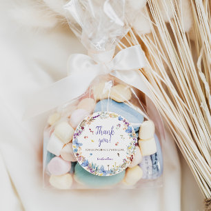 Pegatina Redonda Meadow Flowers Baby Shower agradecimiento