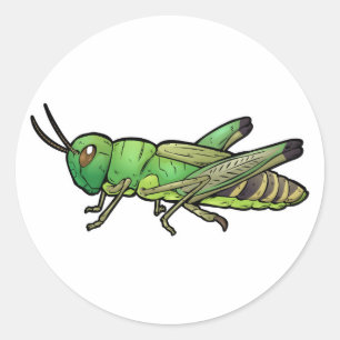Pegatina Redonda Meadow Grasshopper
