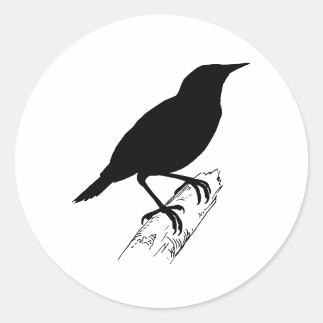 Pegatina Redonda Meadow Lark (Anverso)
