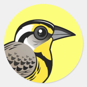 Pegatina Redonda Meadowlark occidental