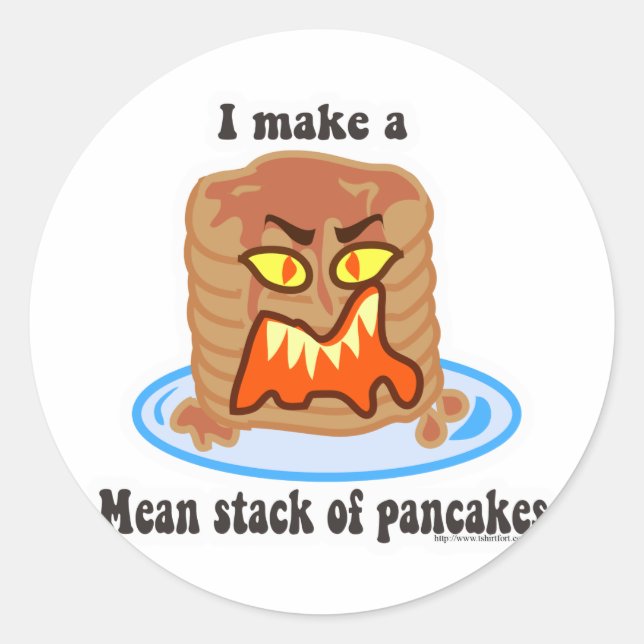 Pegatina Redonda Mean Pancake (Anverso)