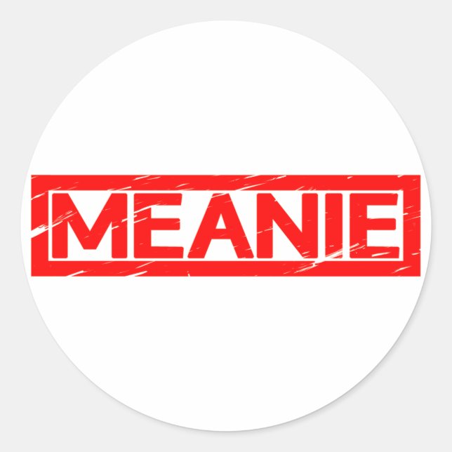 Pegatina Redonda Meanie Stamp (Anverso)