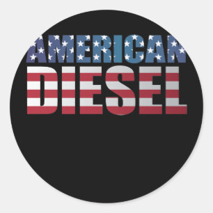 Pegatina Redonda Mecánico diesel patriótico americano