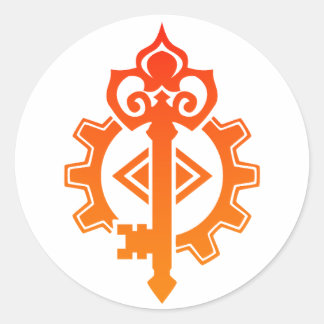 Pegatina Redonda Mecanismo de ingeniero artístico Crafter DnD