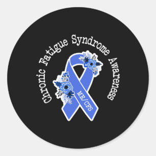 Pegatina Redonda Mecfs Síndrome de Fatiga Crónica Sensibilización F
