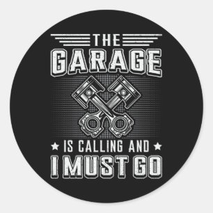Pegatina Redonda Mechanic Car Mechanage Car Funny Gift Idea