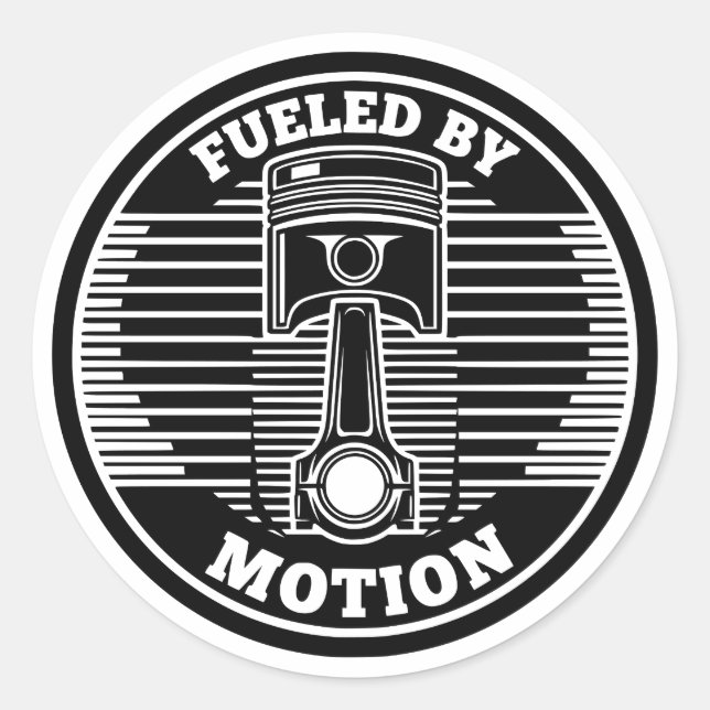 Pegatina Redonda Mechanical Kinetic Piston Circular Mark (Anverso)