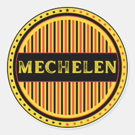 Pegatina Redonda Mechelen City Pride Emblem – Belgian Identity