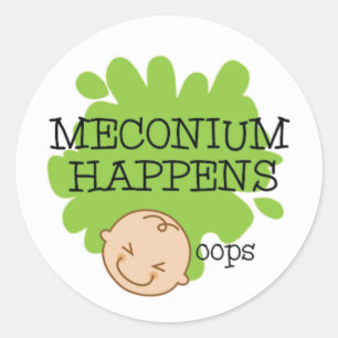 Pegatina Redonda Meconium sucede a graciosos Pegatinas médicos