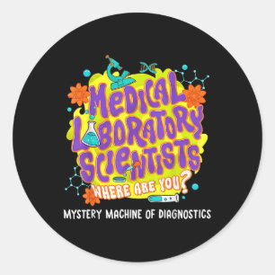 Pegatina Redonda Med Lab Scientists Lab Week 2025 Mystery Machine W