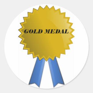 PEGATINA REDONDA MEDAL DE ORO