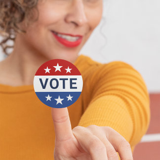 Pegatina Redonda Medalla de Estrella de Voto Patriótico