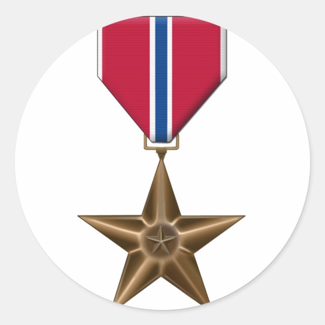 Pegatina Redonda Medalla de la Estrella de Bronce (Anverso)