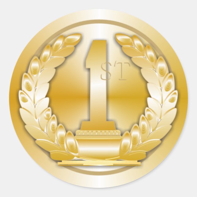 Pegatina Redonda Medalla de Oro (Anverso)