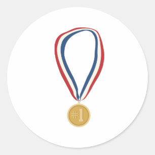 Pegatina Redonda Medalla de Oro