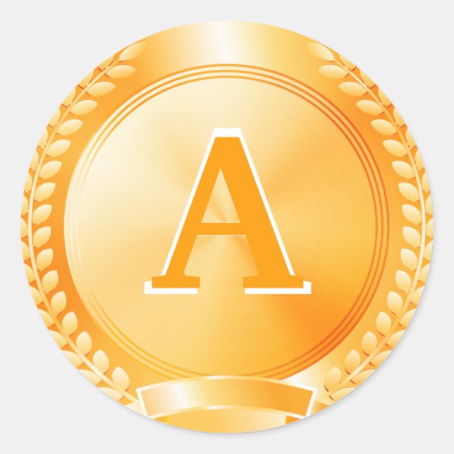 Pegatina Redonda Medalla de oro de honor (Anverso)