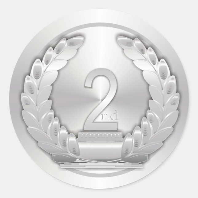 Pegatina Redonda Medalla de plata (Anverso)