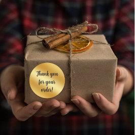 Pegatina Redonda Medallero de lujo metálico Gracias