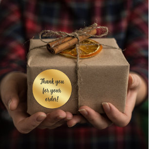 Pegatina Redonda Medallero de lujo metálico Gracias