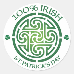 Pegatina Redonda Medallón Celta irlandés del 100%