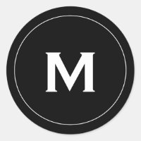 Medallón monograma clásico mínimo negro