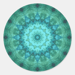 Pegatina Redonda Medallón oceánico Kaleidoscope