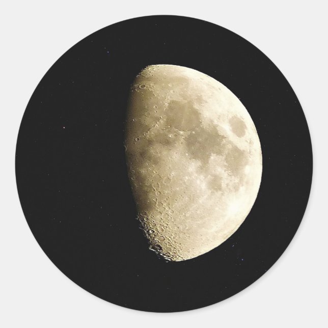 Pegatina Redonda Media Luna (Anverso)